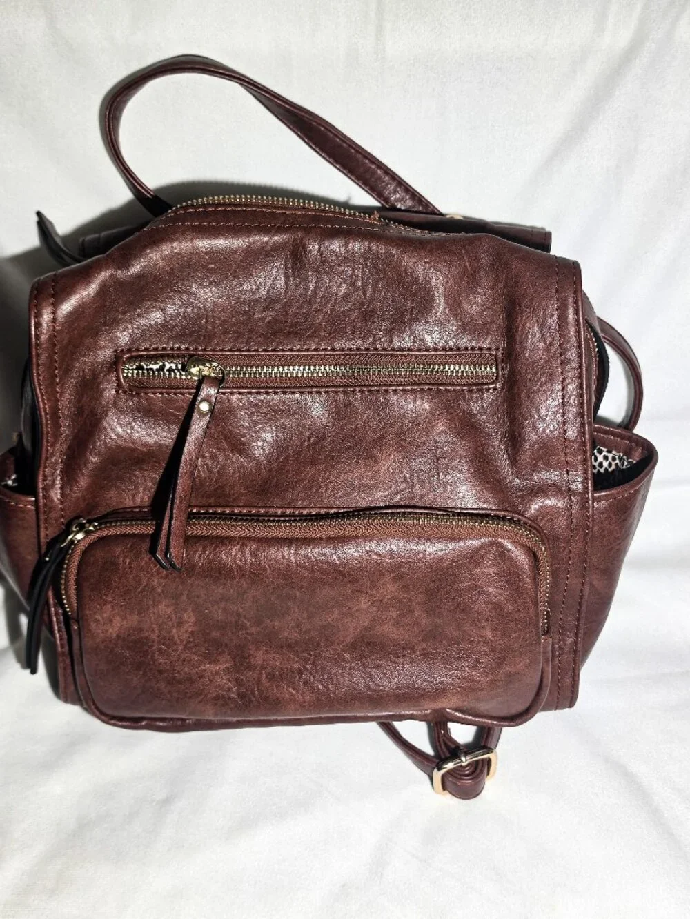 Leather purse leopard interior